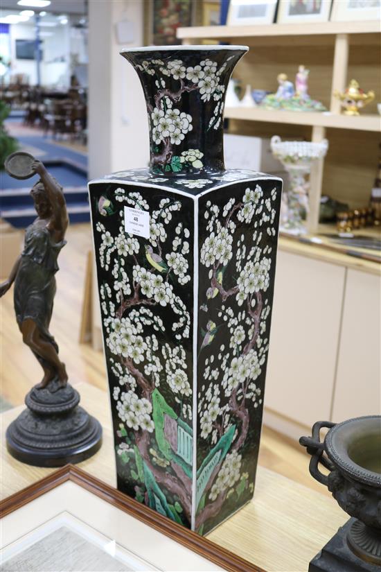 A Chinese famille noire vase height 62cm